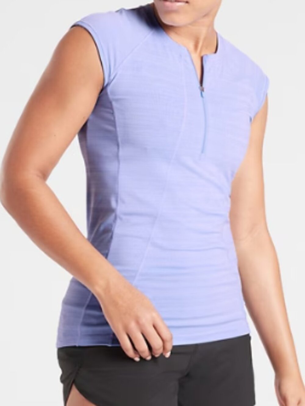 Athleta Pacific Tank Top for Water Sports, Quarter-Zip, Cap Sleeve - Women Small